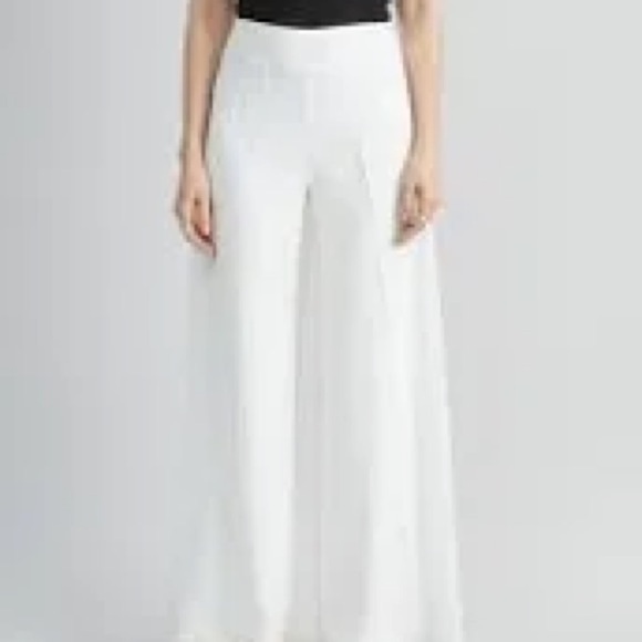 VTG Lillie Rubin, Elegant Silk Palazzo Pants, White,SINGLE Layered Leg, Size 10 - Picture 4 of 13